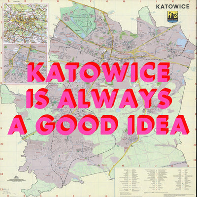 Katowice Retro Pop Art Map Print (square) - Magic Posters