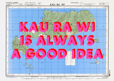 Kau Ra Wi Retro Pop Art Map Print (landscape) - Magic Posters