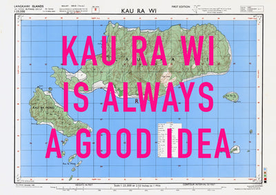 Kau Ra Wi Retro Pop Art Map Print (landscape) - Magic Posters