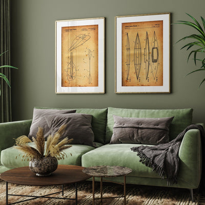 Kayak Set Of 2 Patent Prints - Magic Posters