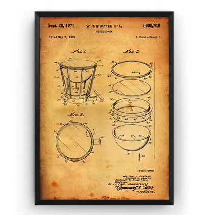 Kettledrum 1971 Patent Print - Magic Posters