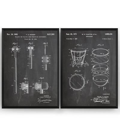 Kettledrum And Mallet Set Of 2 Patent Prints - Magic Posters
