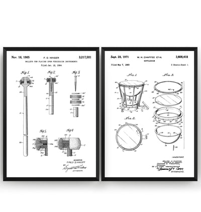 Kettledrum And Mallet Set Of 2 Patent Prints - Magic Posters