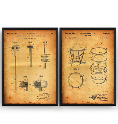 Kettledrum And Mallet Set Of 2 Patent Prints - Magic Posters