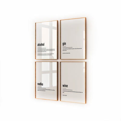 Kitchen Decor Set Of 4 Definition Prints - Magic Posters