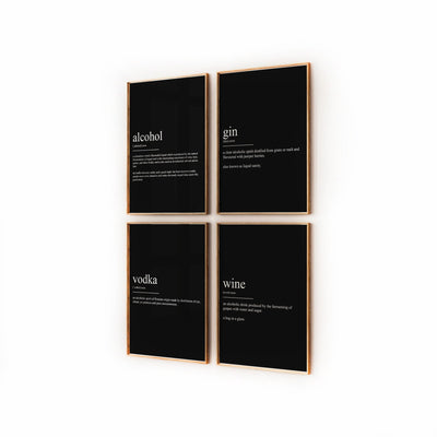 Kitchen Decor Set Of 4 Definition Prints - Magic Posters