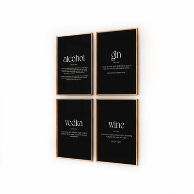 Kitchen Decor Set Of 4 Definition Prints - Magic Posters