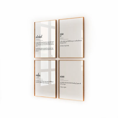 Kitchen Decor Set Of 4 Definition Prints - Magic Posters