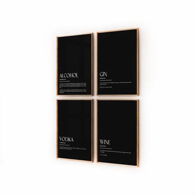 Kitchen Decor Set Of 4 Definition Prints - Magic Posters