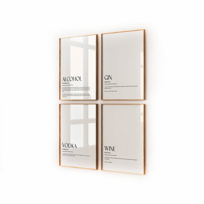 Kitchen Decor Set Of 4 Definition Prints - Magic Posters