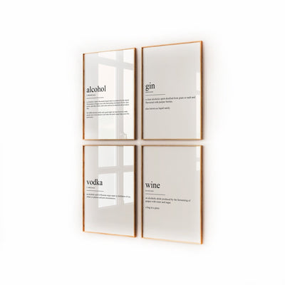 Kitchen Decor Set Of 4 Definition Prints - Magic Posters