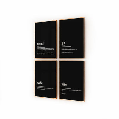 Kitchen Decor Set Of 4 Definition Prints - Magic Posters