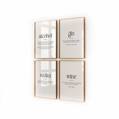 Kitchen Decor Set Of 4 Definition Prints - Magic Posters
