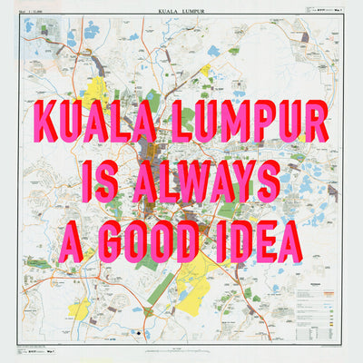 Kuala Lumpur Retro Pop Art Map Print (square) - Magic Posters