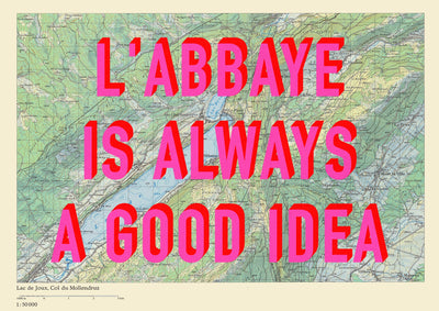 L'Abbaye Retro Pop Art Map Print (landscape) - Magic Posters