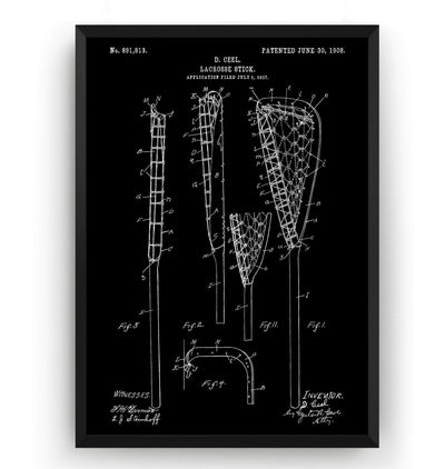 Lacrosse Stick 1908 Patent Print - Magic Posters