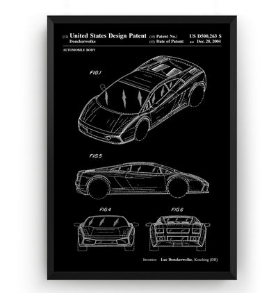 Lamborghini Gallardo 2004 Patent Print - Magic Posters