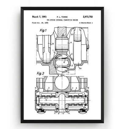 Lambretta Engine 1961 Patent Print - Magic Posters