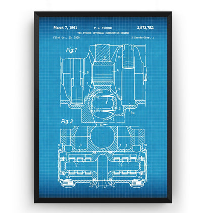 Lambretta Engine 1961 Patent Print - Magic Posters