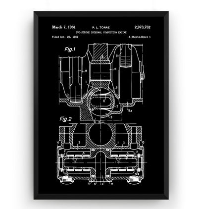 Lambretta Engine 1961 Patent Print - Magic Posters