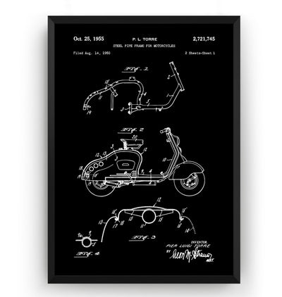 Lambretta Scooter 1955 Patent Print - Magic Posters