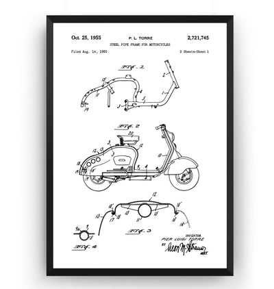 Lambretta Scooter 1955 Patent Print - Magic Posters