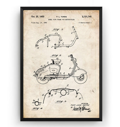 Lambretta Scooter 1955 Patent Print - Magic Posters