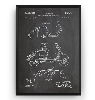 Lambretta Scooter 1955 Patent Print - Magic Posters