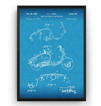 Lambretta Scooter 1955 Patent Print - Magic Posters