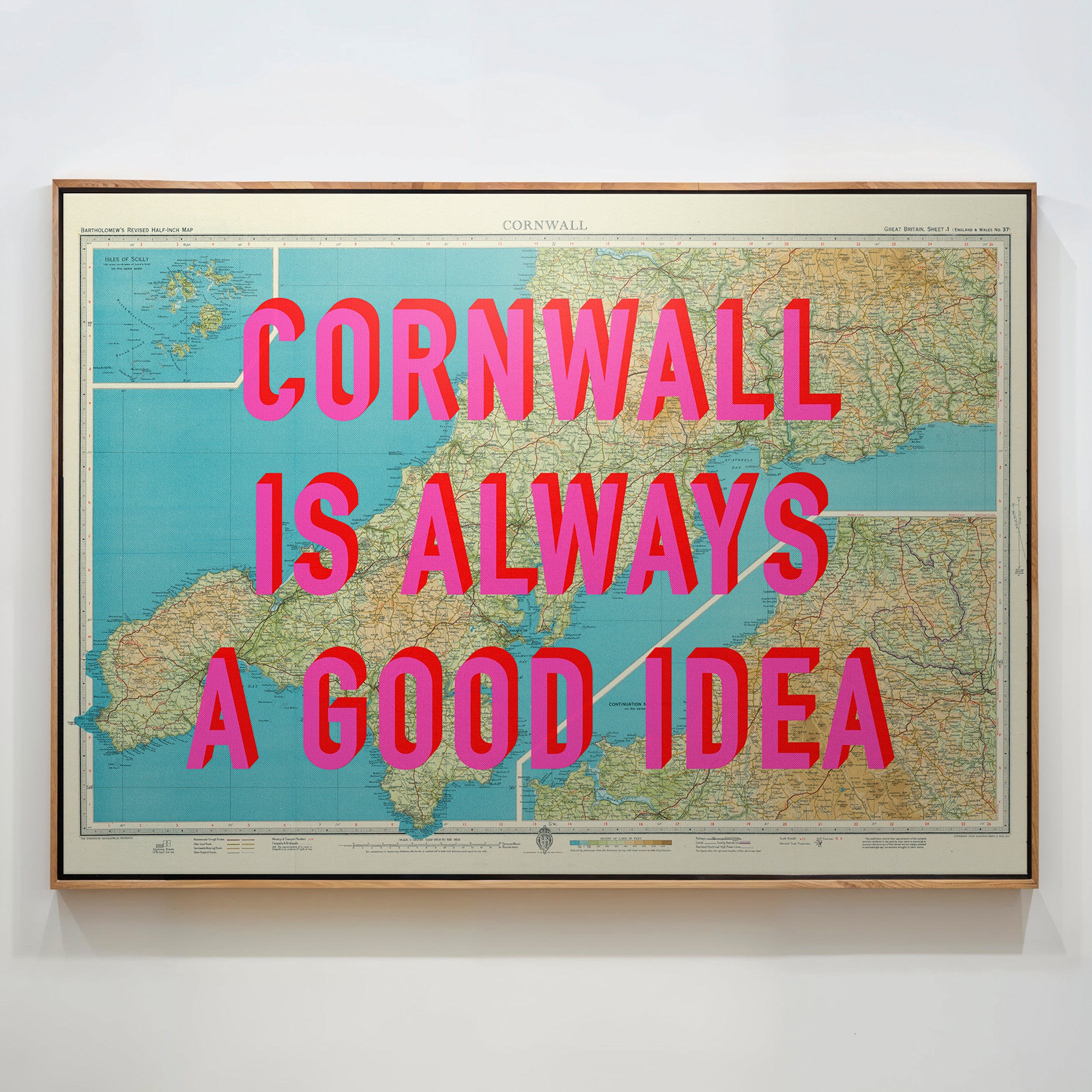 Cornwall Retro Pop Art Map Print