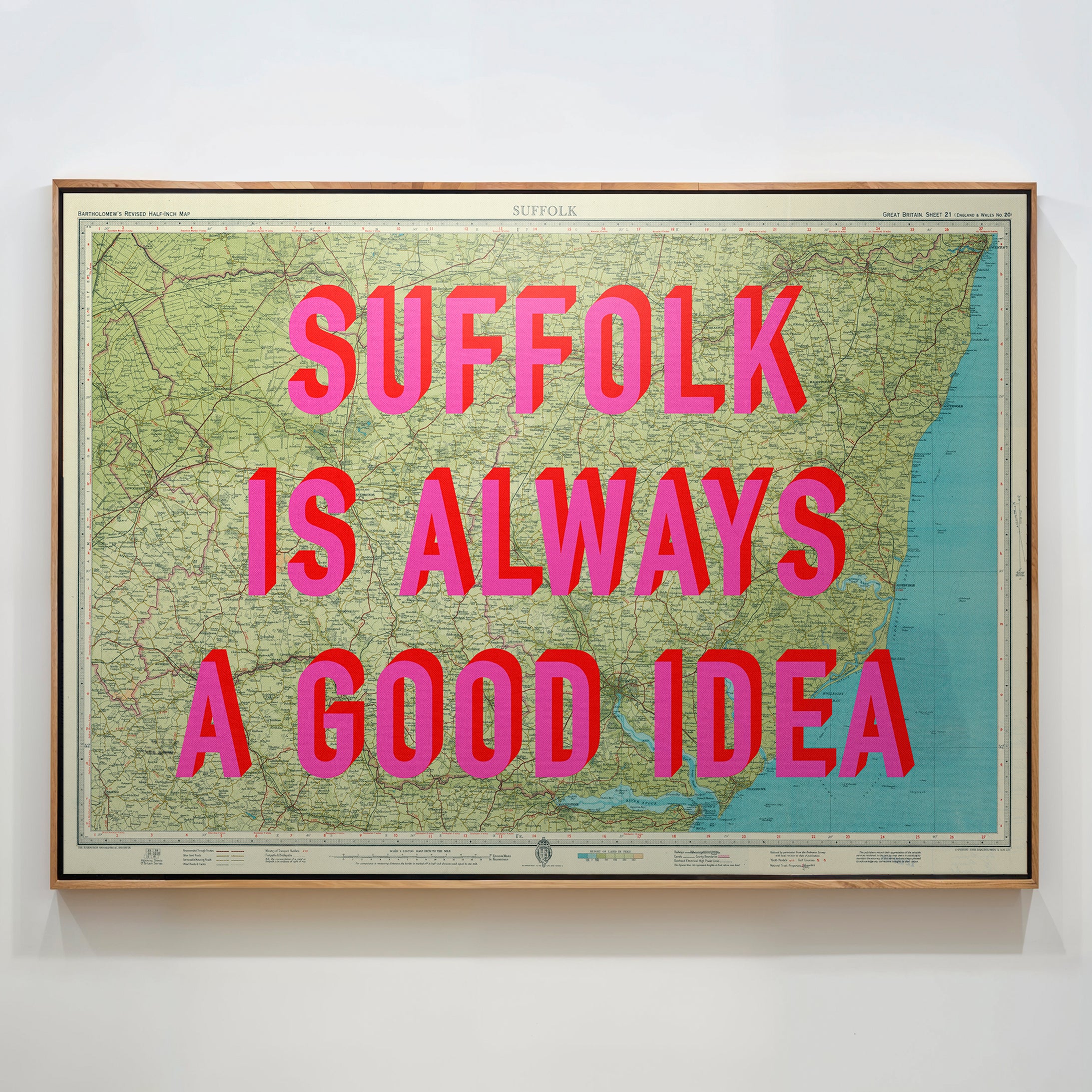 Suffolk Retro Pop Art Map Print