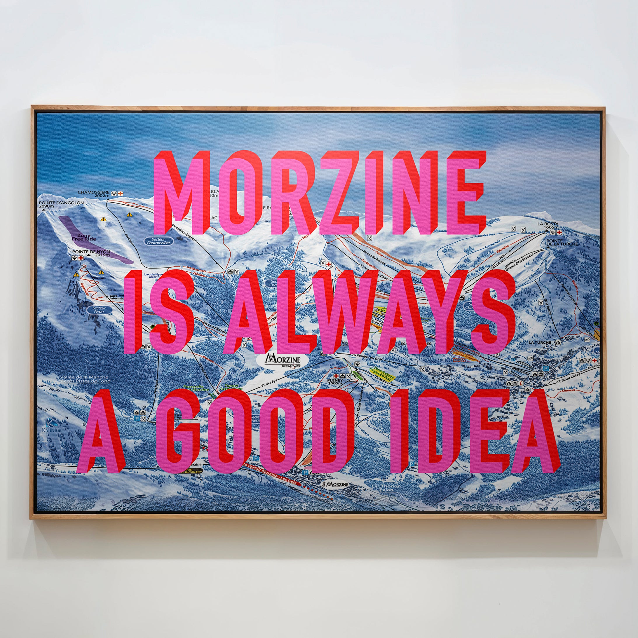 Morzine Retro Pop Art Map Print (Landscape)