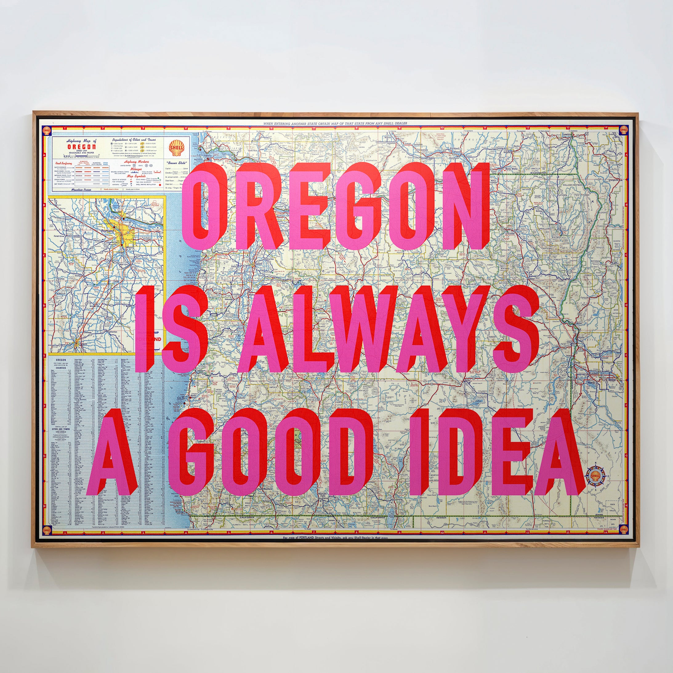 Oregon Retro Pop Art Map Print (landscape V1)