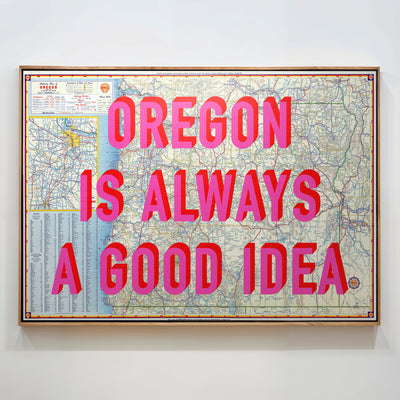 Oregon Retro Pop Art Map Print (landscape V1)