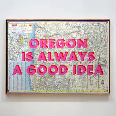 Oregon Retro Pop Art Map Print (landscape V1)