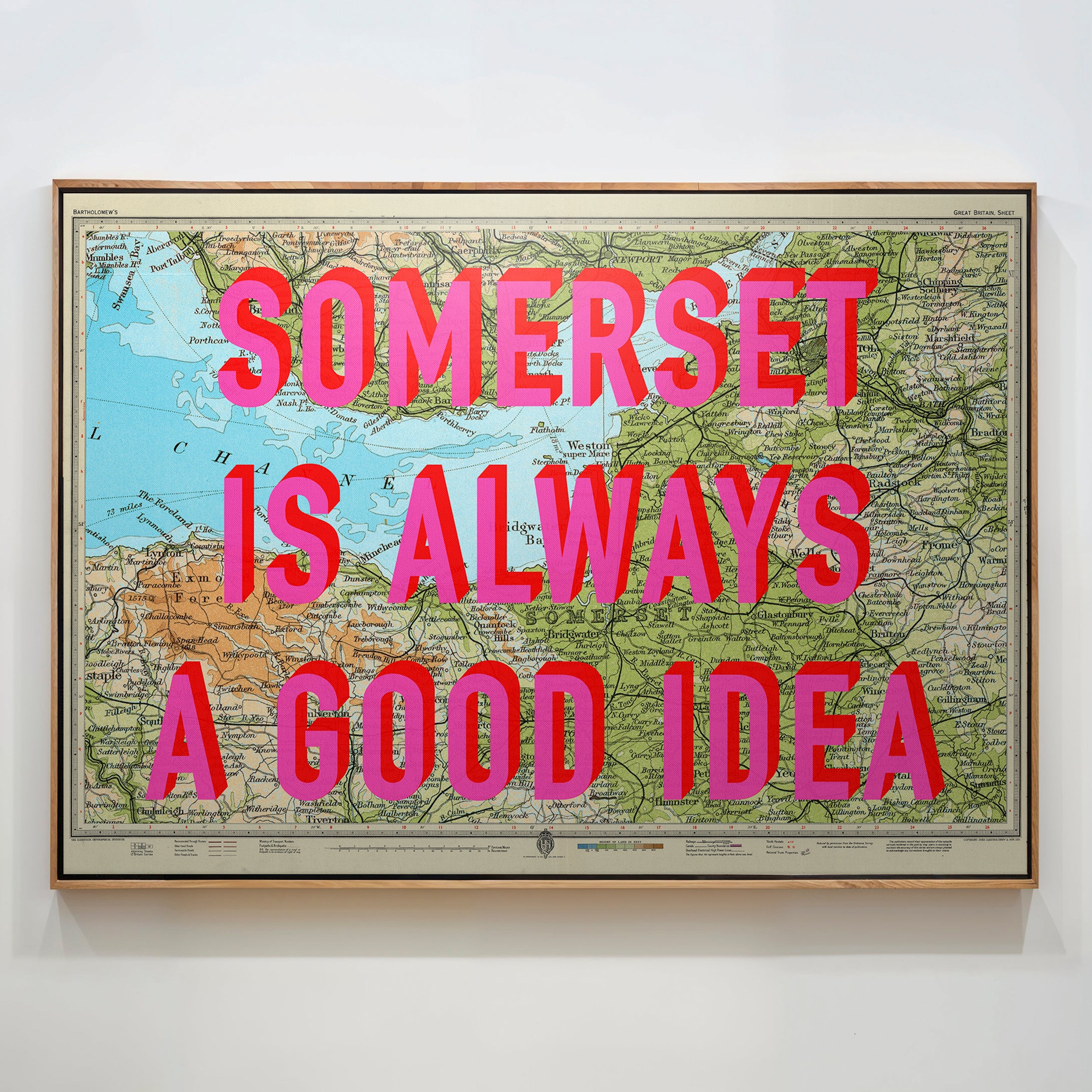 Somerset Retro Pop Art Map Print