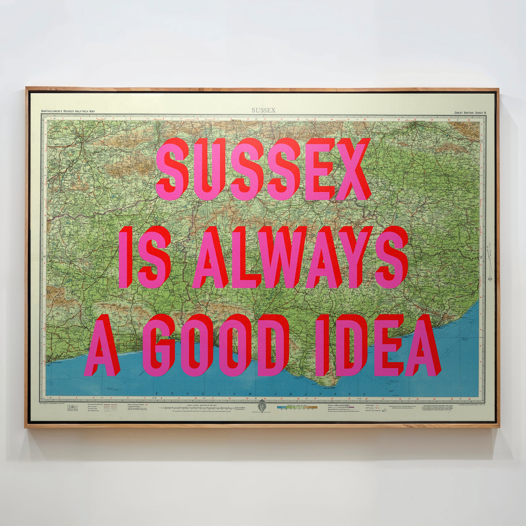 Sussex Retro Pop Art Map Print