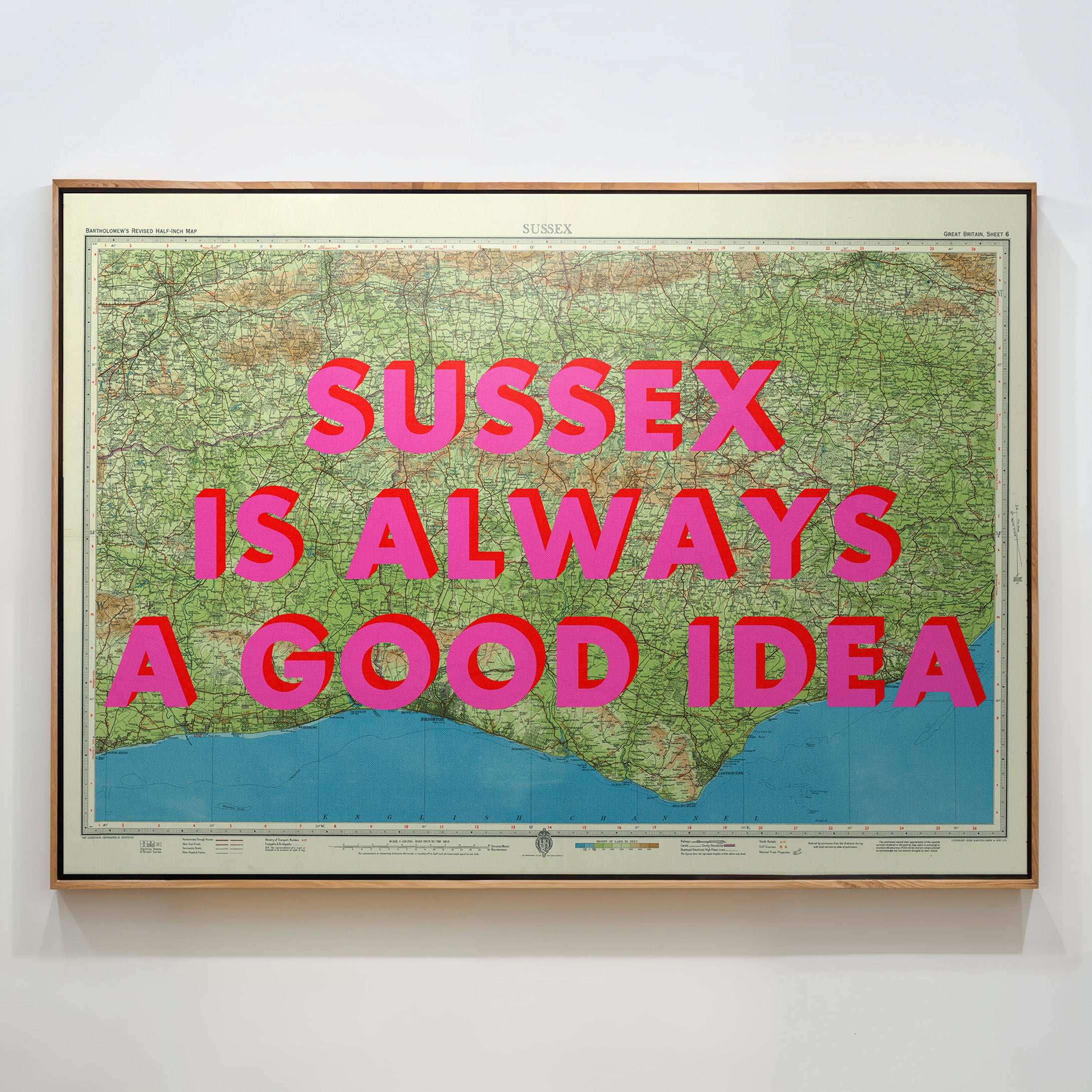 Sussex Retro Pop Art Map Print