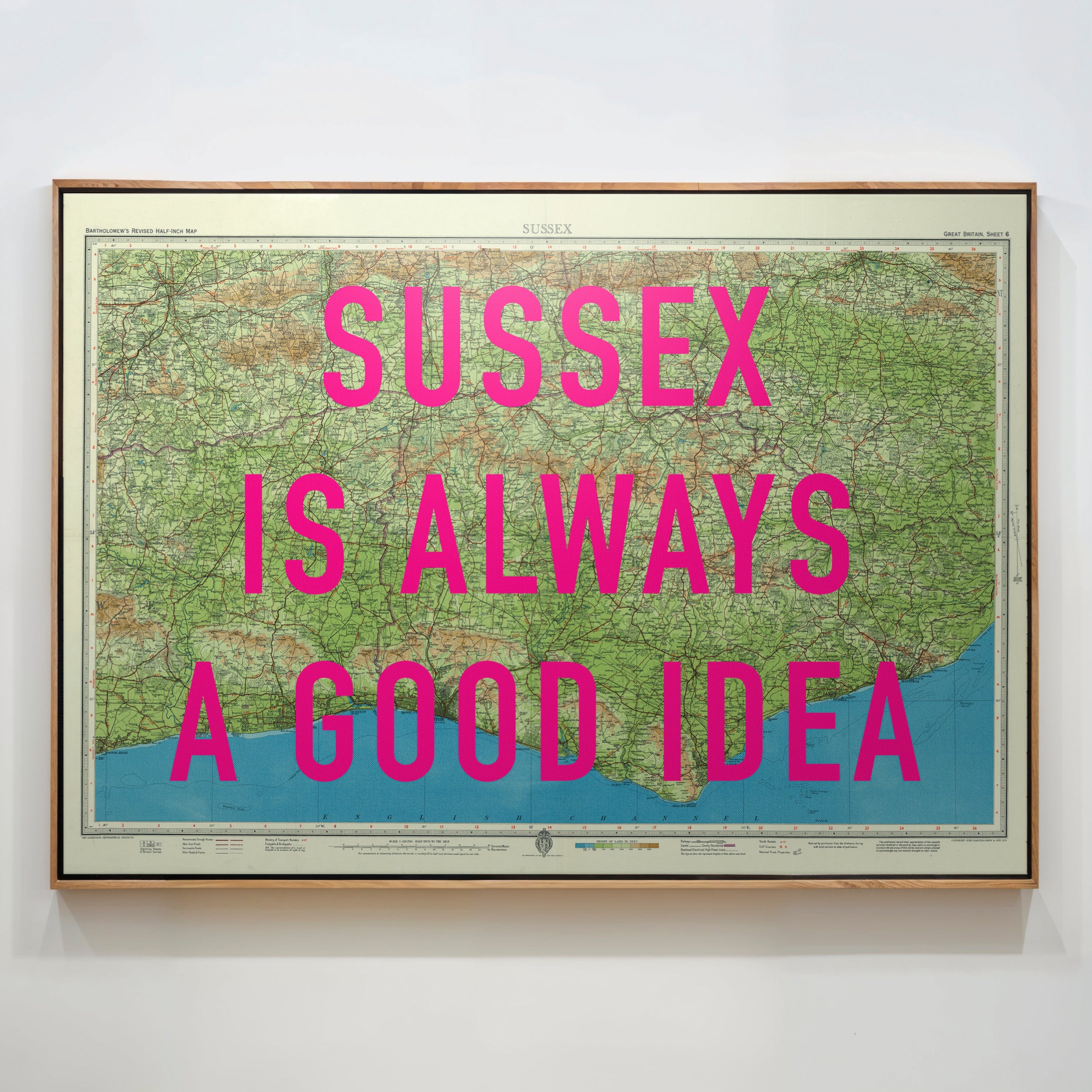 Sussex Retro Pop Art Map Print