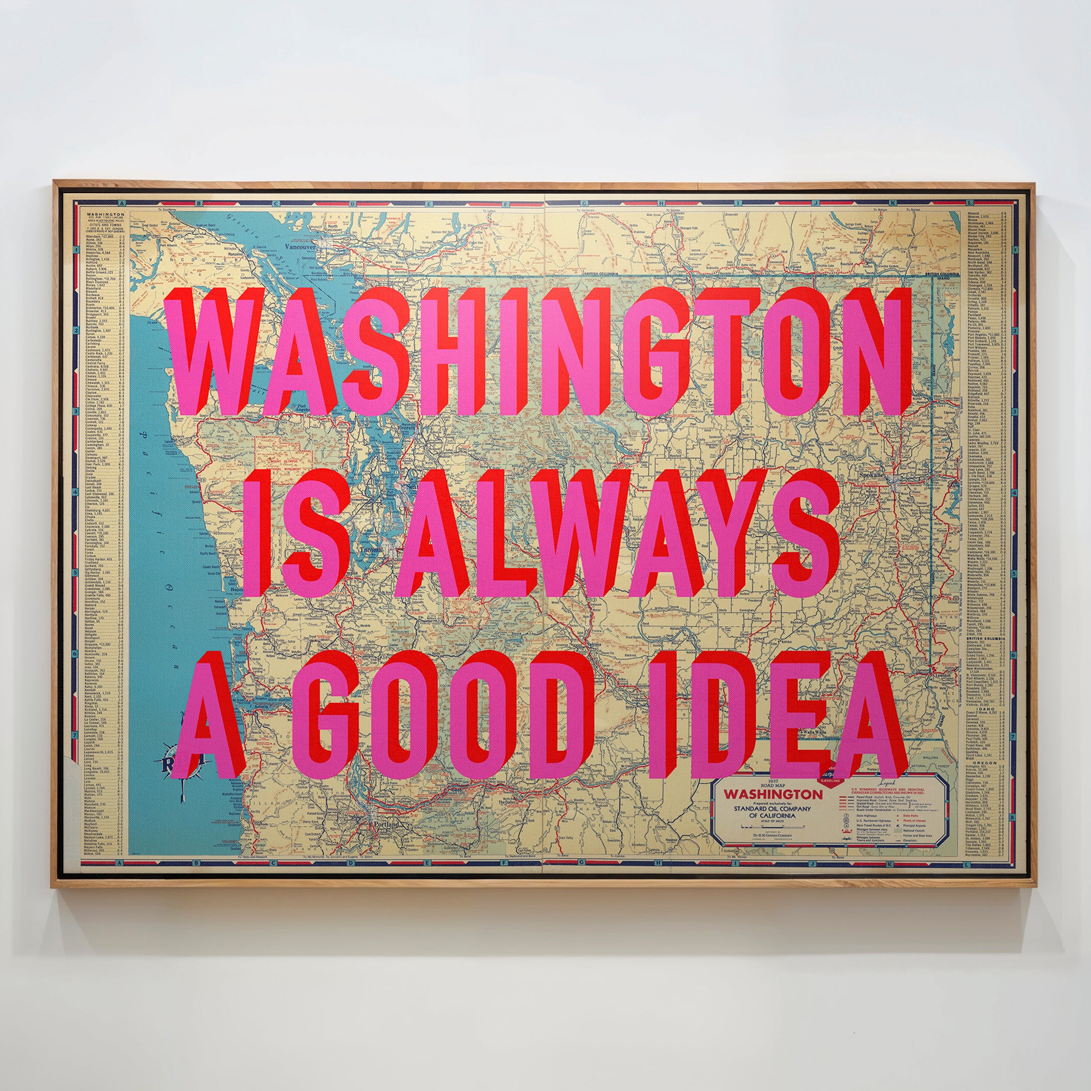 Washington Retro Pop Art Map Print
