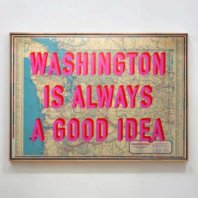 Washington Retro Pop Art Map Print