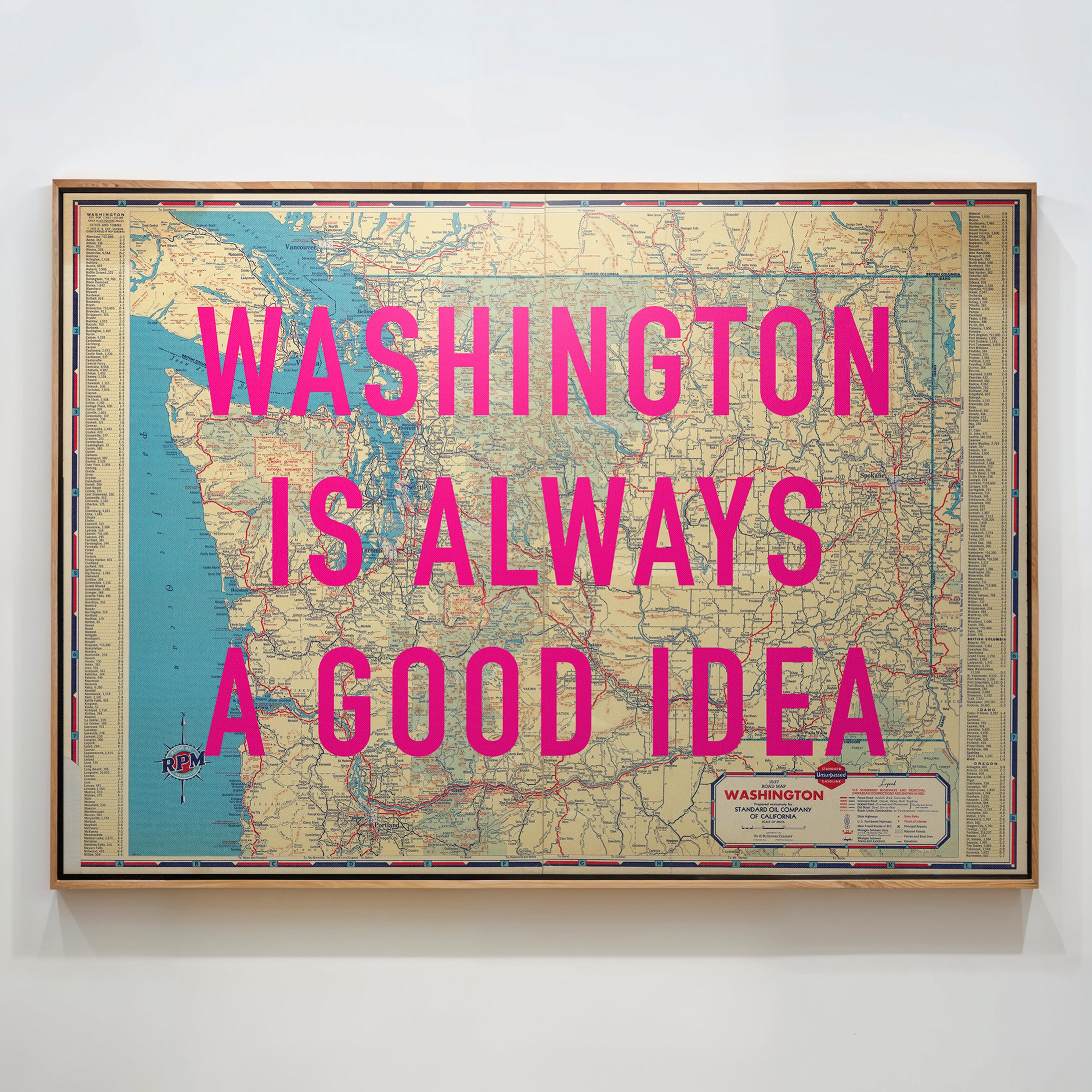 Washington Retro Pop Art Map Print