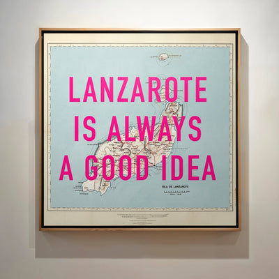 Lanzarote Retro Pop Art Map Print (Square) - Magic Posters