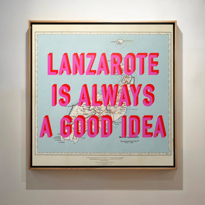 Lanzarote Retro Pop Art Map Print (Square) - Magic Posters