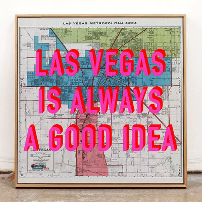 Las Vegas Retro Pop Art Map Print (square) - Magic Posters