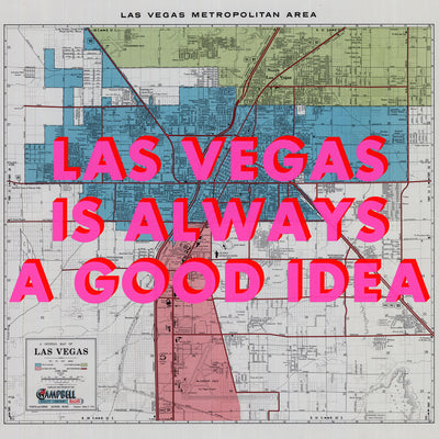Las Vegas Retro Pop Art Map Print (square)
