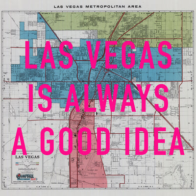 Las Vegas Retro Pop Art Map Print (square)