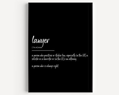 Lawyer Definition Print - Magic Posters