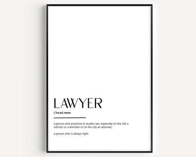 Lawyer Definition Print - Magic Posters