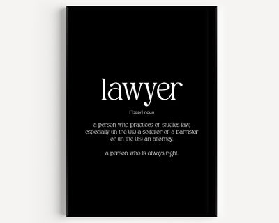 Lawyer Definition Print - Magic Posters